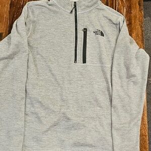 The North Face Light Gray Quarter Zip Up Sweater pull over